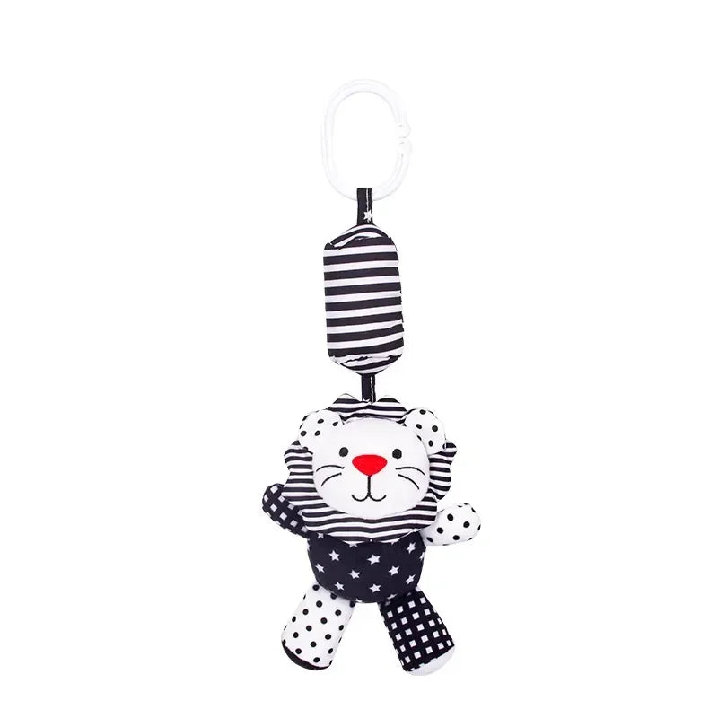 High-Contrast Baby Rattle Plush Toy for Stroller and Crib