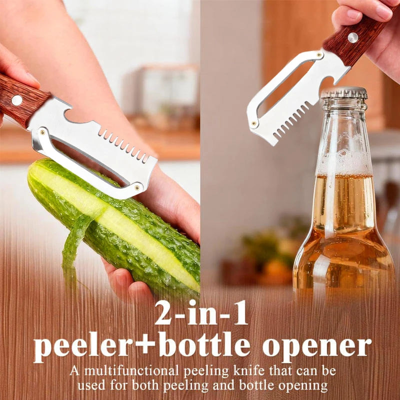 2-in-1 Stainless Steel Peeler & Bottle Opener