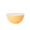An airtight storage bowl in a pale yellow or orange color with a matching lid.