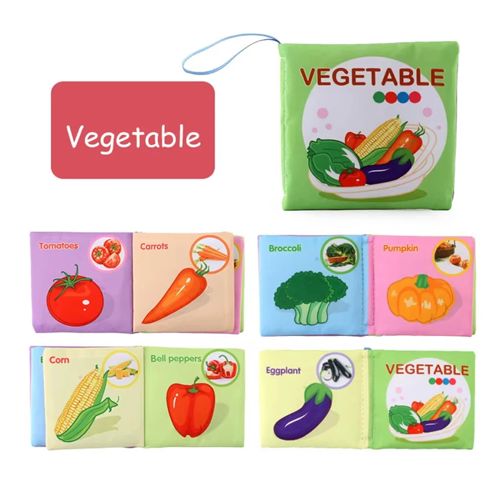 Sensory Cloth Books for Babies with Teether & Crinkle Pages