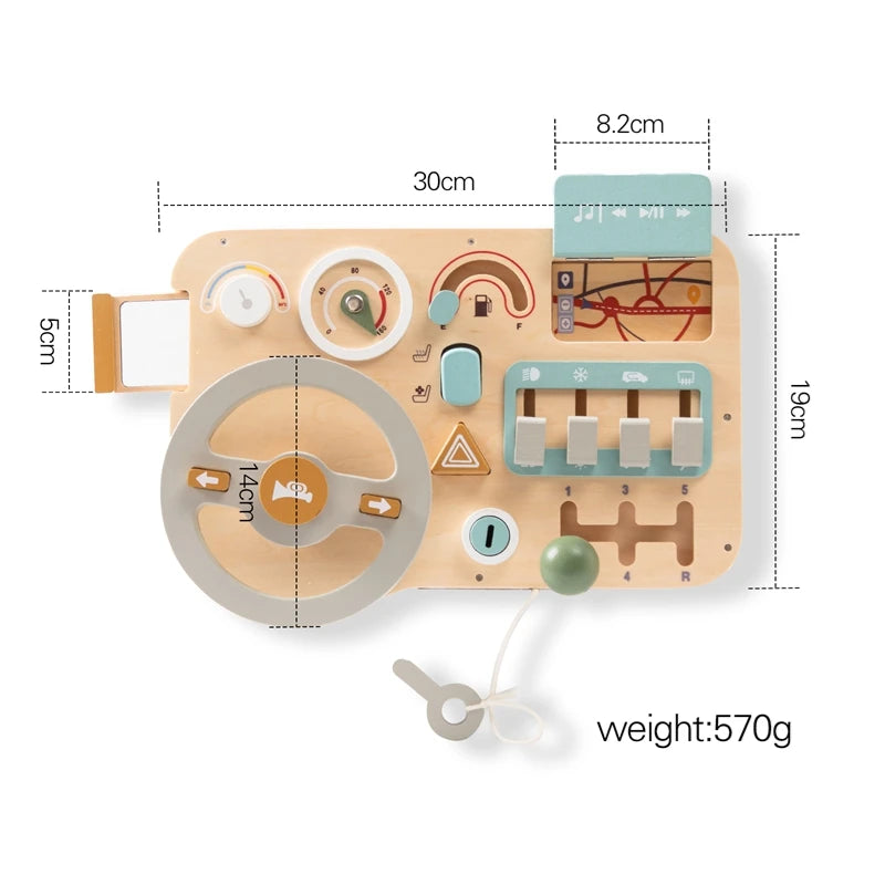 Montessori Wooden Crab Pull Toy with Bead Maze and Life Skills Activities