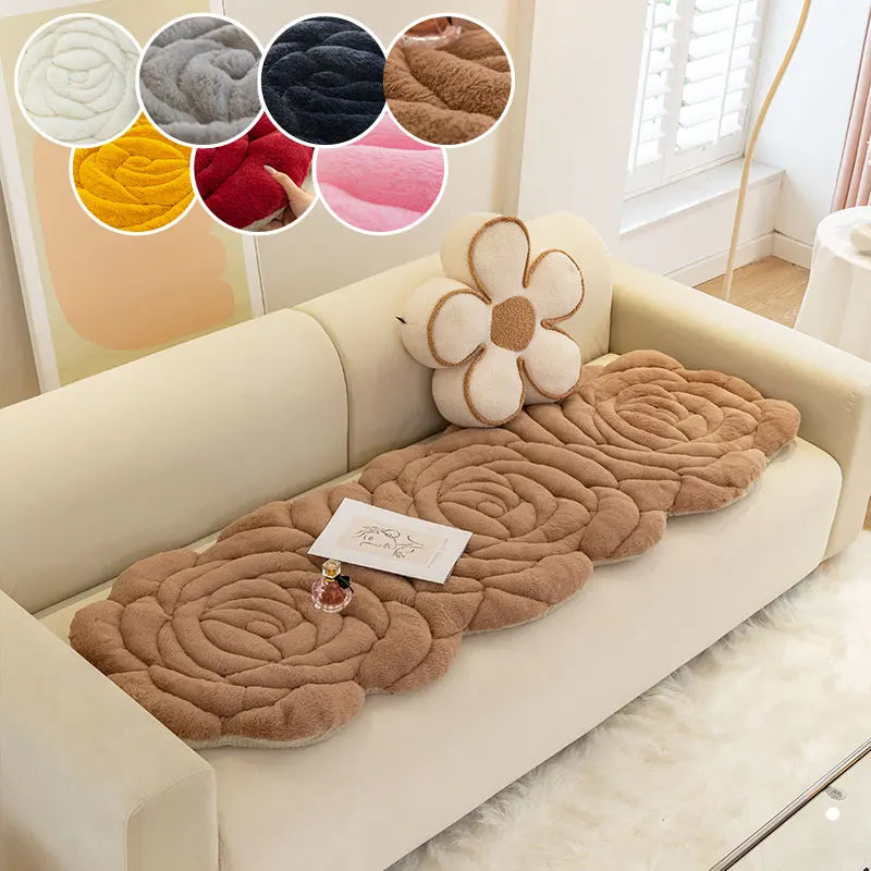 Non-Slip Decorative Sofa Mat with Unique Alien Rose Design
