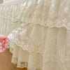 Lace Ruffled Bed Skirt with Non-Slip Mattress Cover