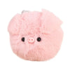 A soft pink plush chihuahua dog keychain pendant with a fluffy texture.