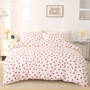 Red Heart Print Duvet Cover Set with Pillowcases