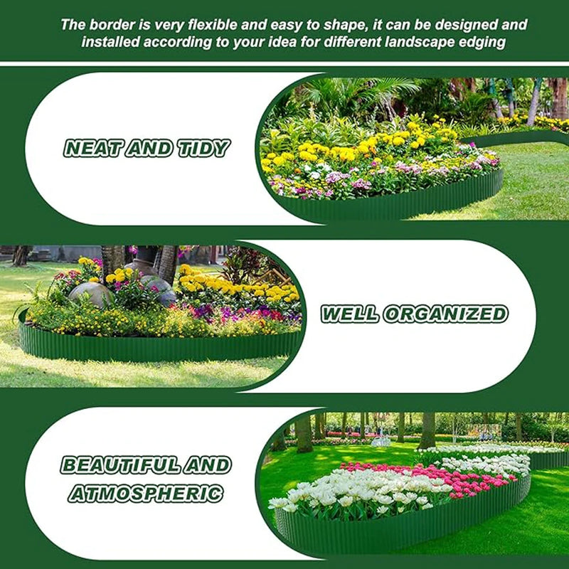 Borde de Jardín Flexible de Plástico para Césped y Macizos