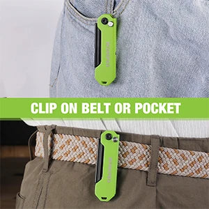 Folding Utility Knife 3-Pack with Quick-Change Blades and Belt Clip
