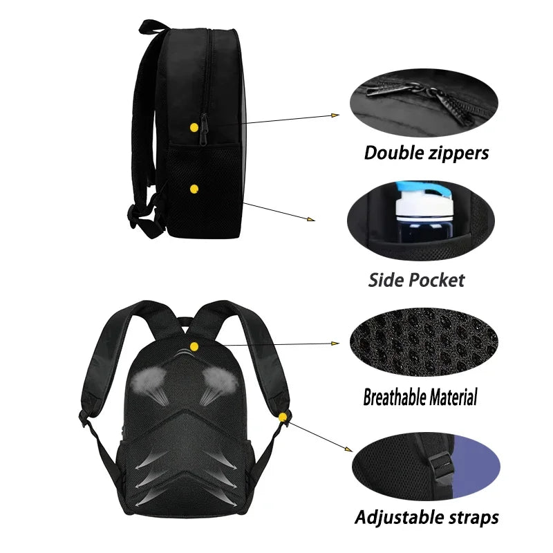 Cartoon Gorilla Kids School Backpack Set with Lunch Bag and Pencil Case