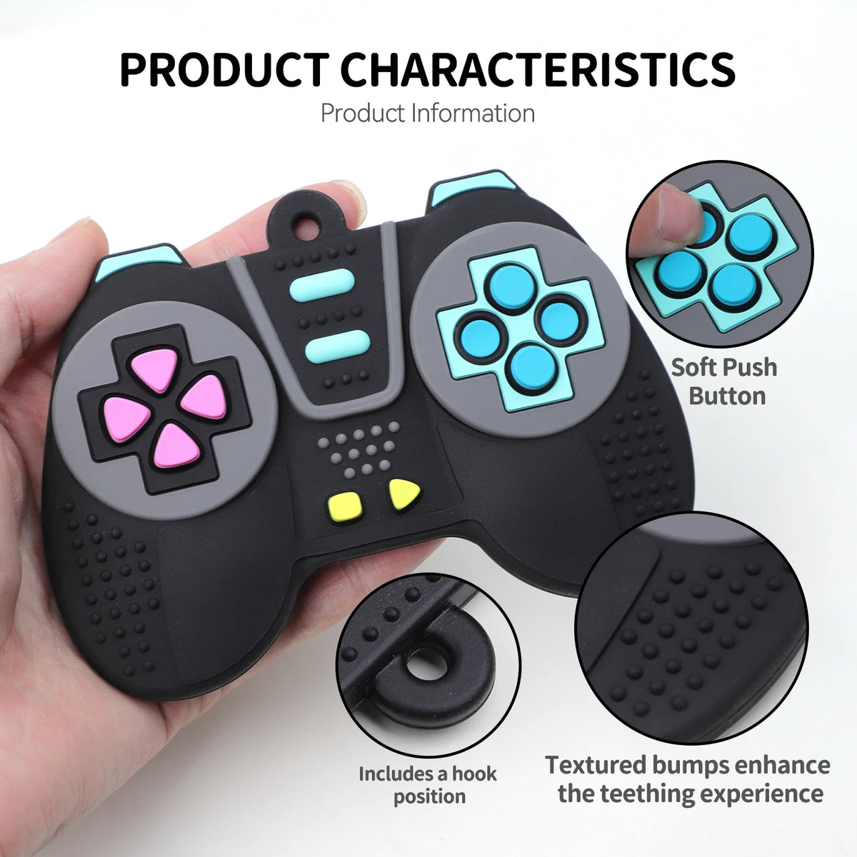 2-Piece Baby Teether Set – Silicone Remote & Game Controller