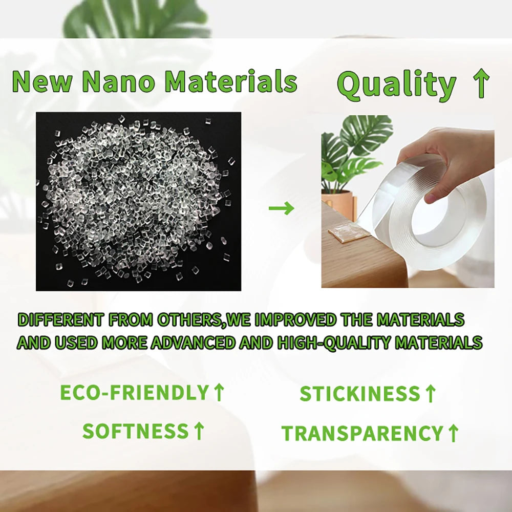 Reusable Nano Double-Sided Tape – Strong, Clear & Waterproof