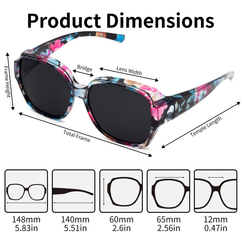 Square Fit-Over Sunglasses for Glasses Wearers