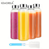 Clear Glass Water Bottles with Stainless Steel Lids