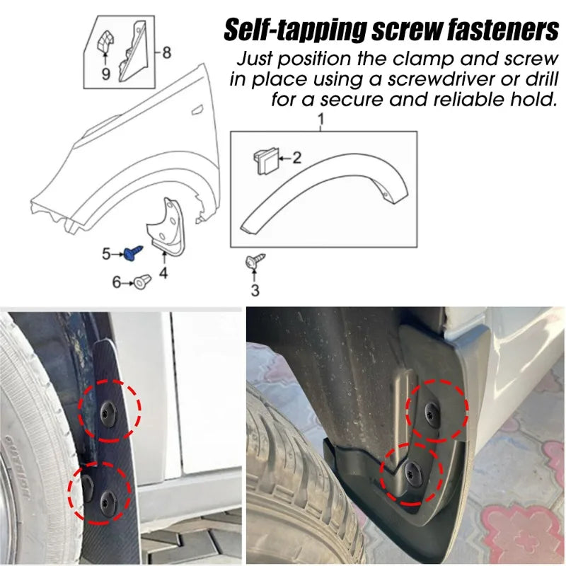Diagram showing self-tapping screw fasteners and U-shaped spacers used for secure and reliable holds.