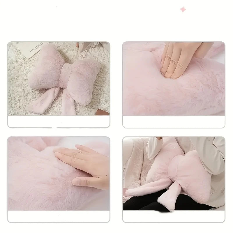 Cute Bow-Shaped Plush Pillow for Cozy Home Decor