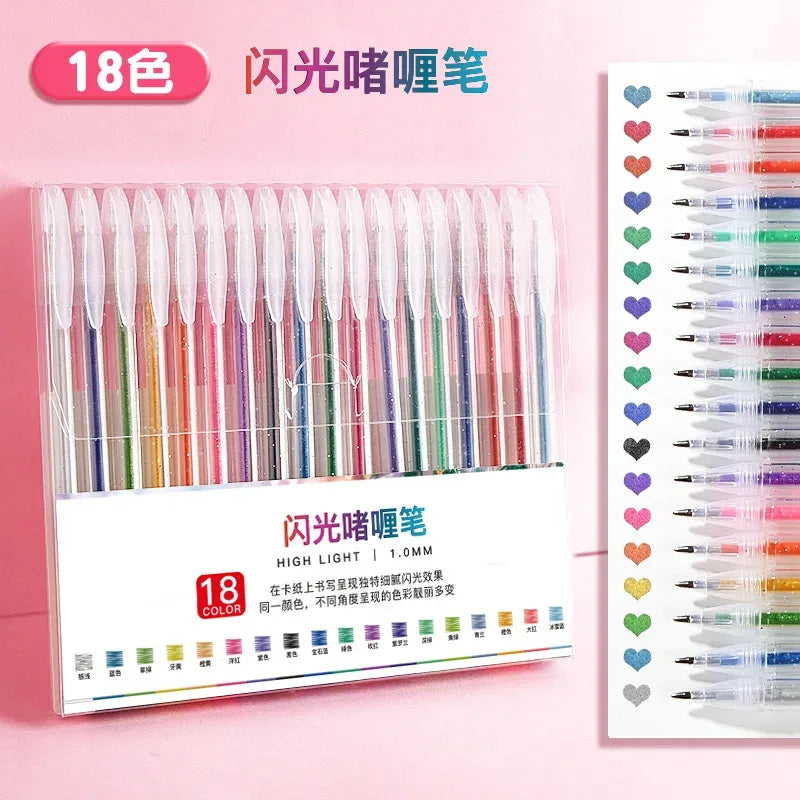 Set de Stylos Gel Brillants - Retractable et Action à Clic
