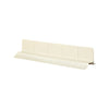 A beige flexible silicone sink splash guard with suction cups.