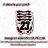 Racing Number Plate Sticker Set - 4 Pack Vinyl Decals