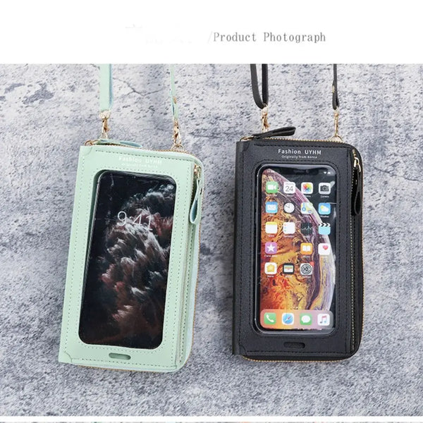 Women's Crossbody Phone Purse with Touchscreen Window