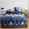 Non-Slip Fitted Sheet with Elastic Edges – Geometric Print, Soft Cotton Feel