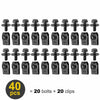 Set of 40 U-Nut clips and bolts for engine cover and undertray fastening