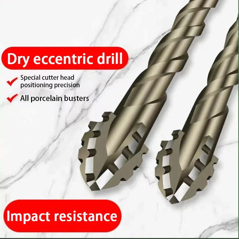 Carbide Four-Blade Serrated Drill Bit Set 6-10mm for Tile, Ceramic, and Stone