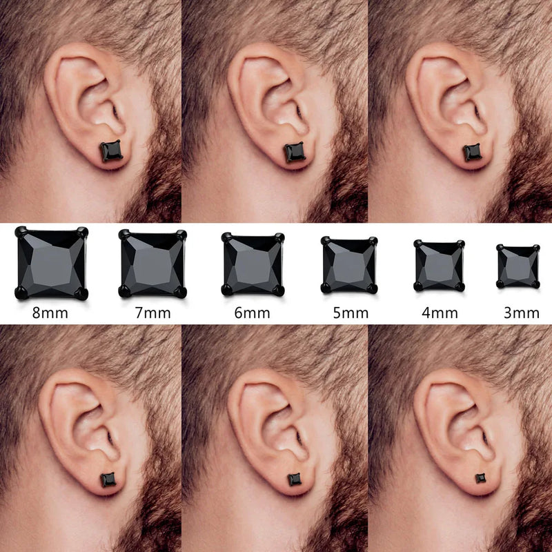 Boucles d'oreilles en acier inoxydable 316L hypoallergéniques avec zircons cubiques