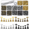 Metal Double Cap Rivets with Setting Tool Kit for Leathercraft & Repairs