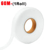 A roll of white double-sided iron-on fabric adhesive tape labeled 60M (1Roll).