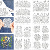 Pre-Printed Water-Soluble Embroidery Stabilizer Sheets with Floral & Letter Patterns