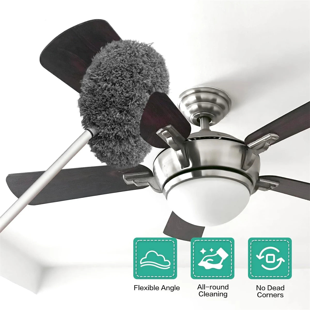 Ceiling Fan Cleaner with Extendable Pole and Microfiber Head