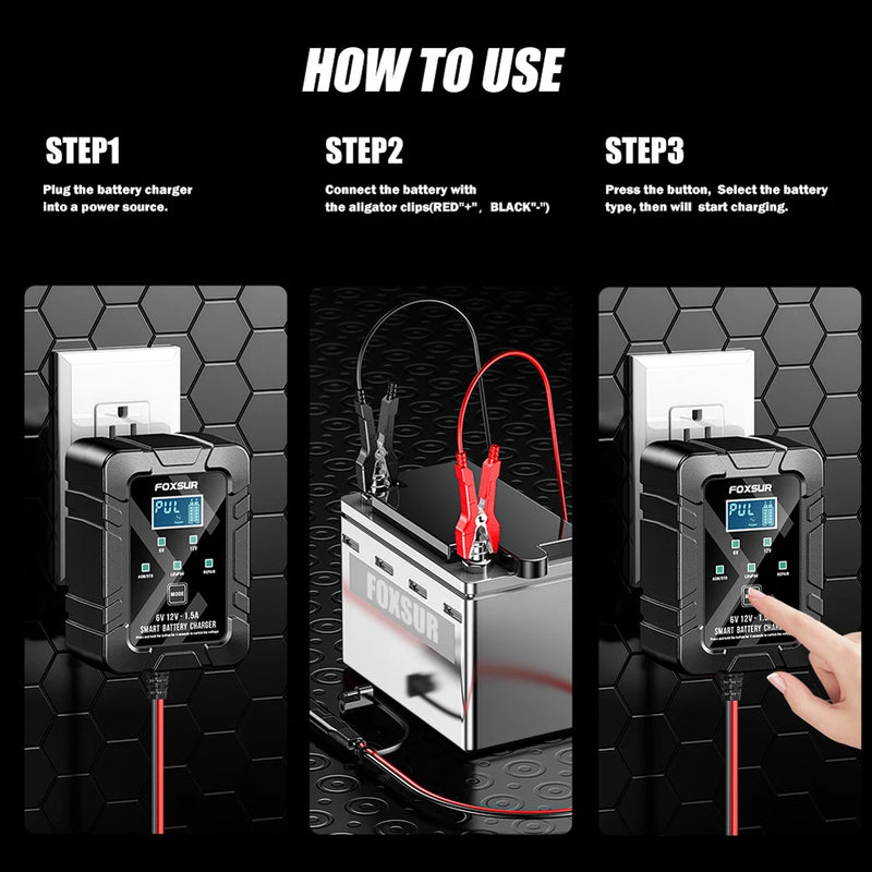 Smart 6V/12V Battery Maintainer & Trickle Charger