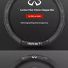 Carbon Fiber Leather Steering Wheel Cover for Infiniti Models