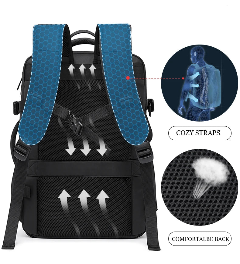 Expandable Travel Backpack with Laptop Compartment