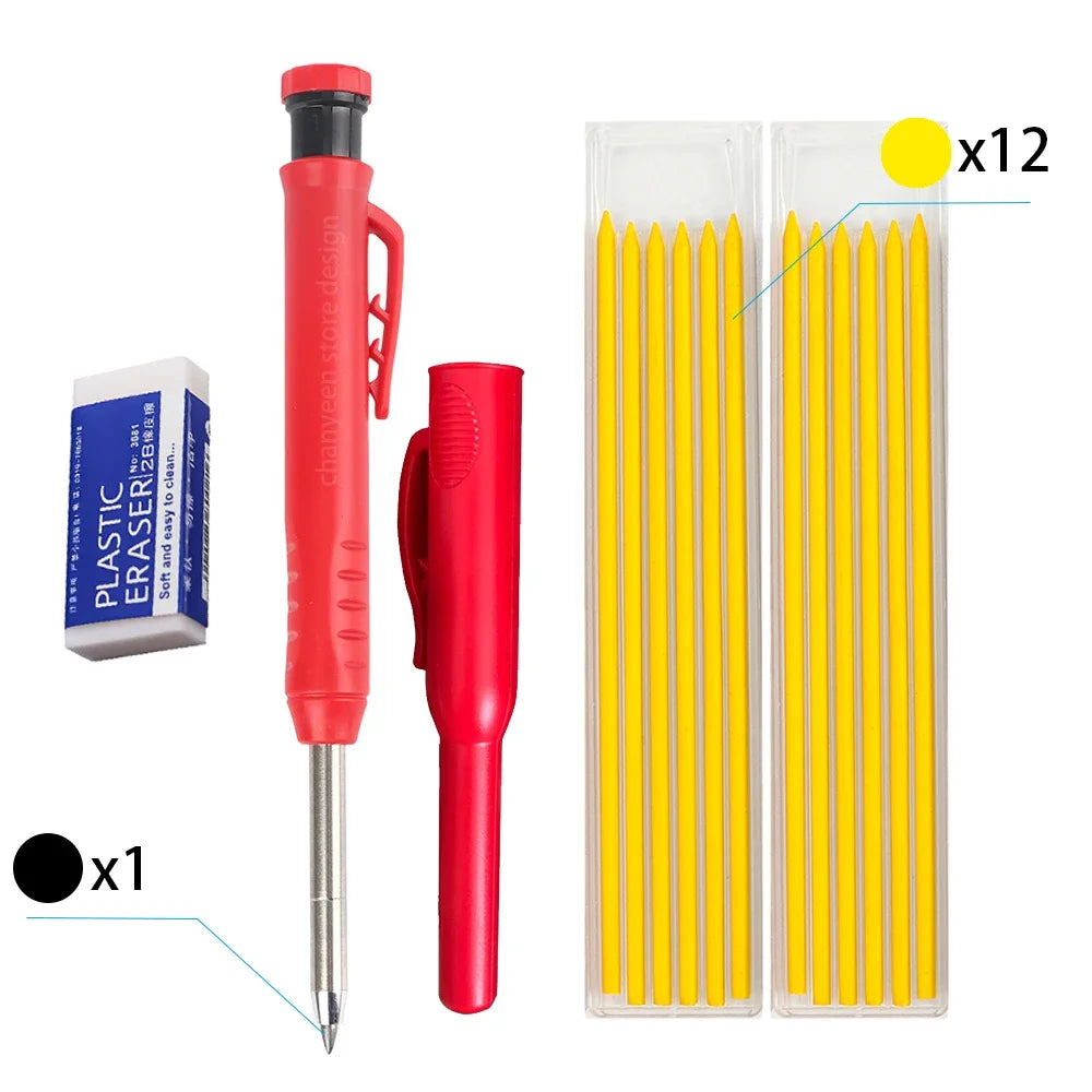 Precision Carpenter's Mechanical Pencil with Integrated Sharpener