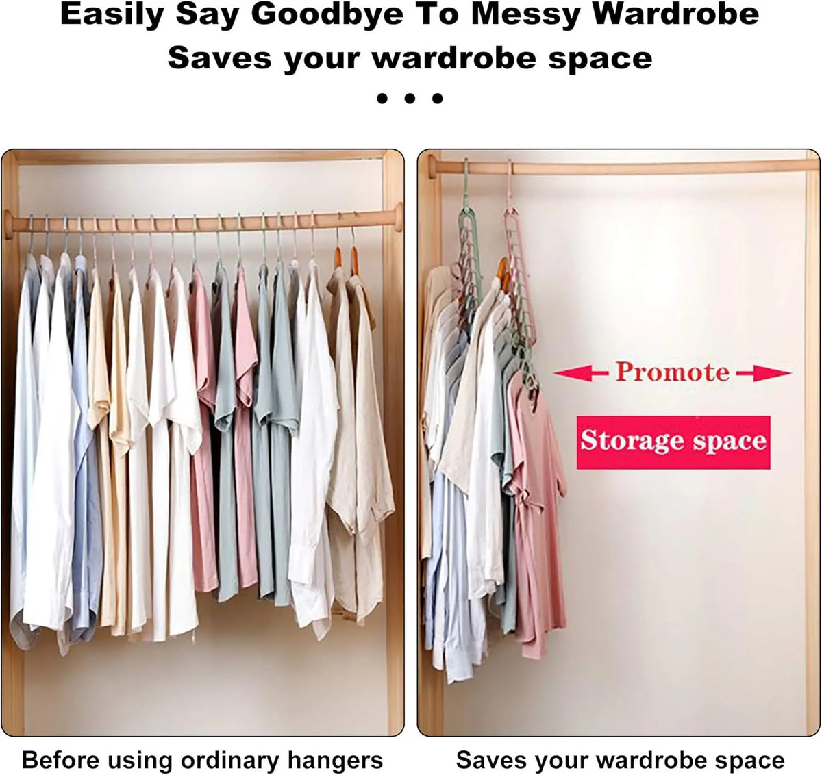 Rotating 9-Hole Folding Clothes Hanger Organizer for Space-Saving Wardrobes