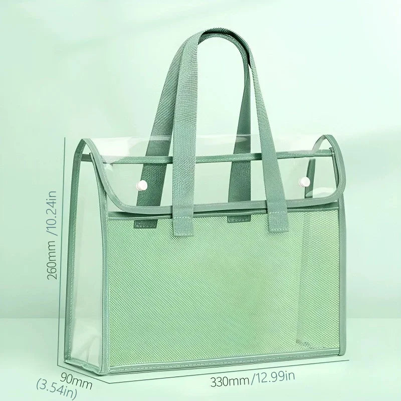 Clear PVC Tote Bag with Reinforced Handles