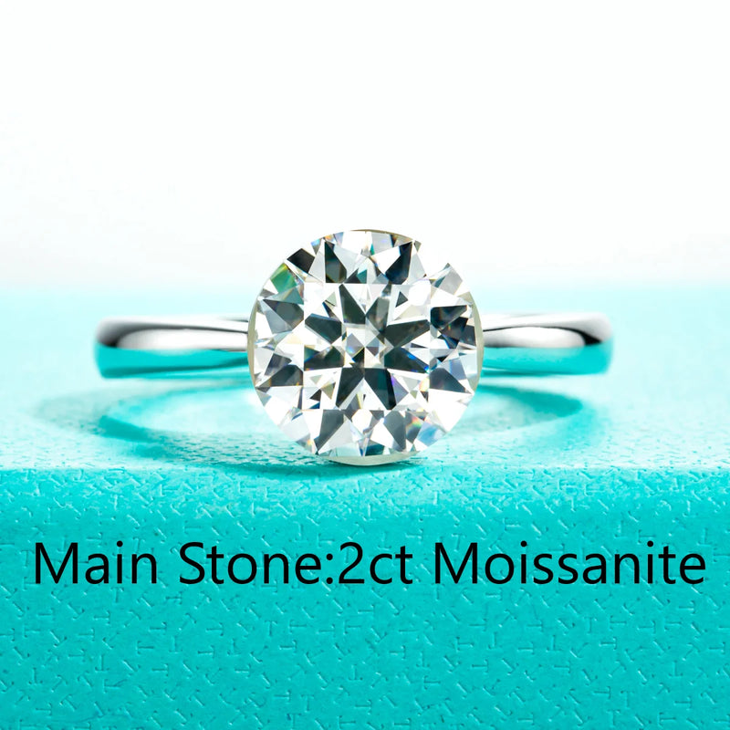 D-Color Moissanite Solitaire Engagement Ring