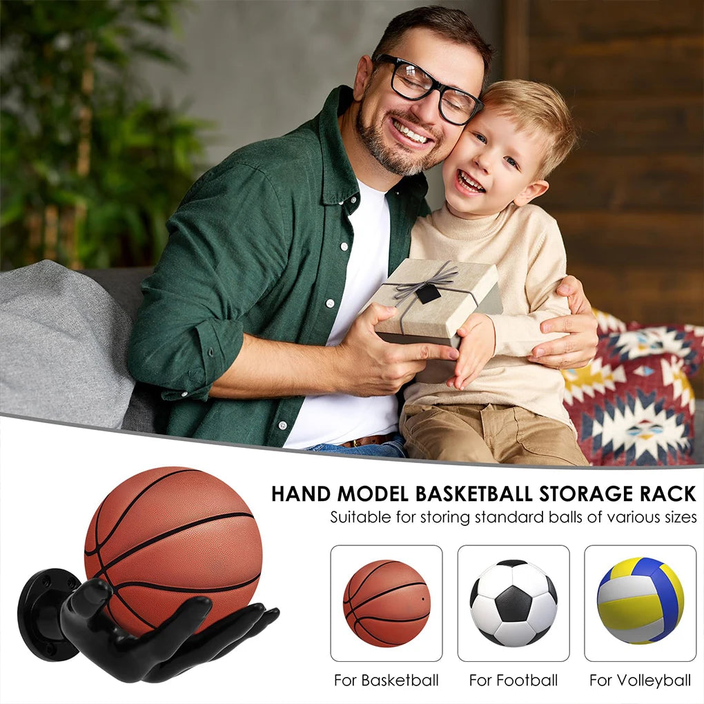 Wall-Mounted Basketball Display and Storage Rack