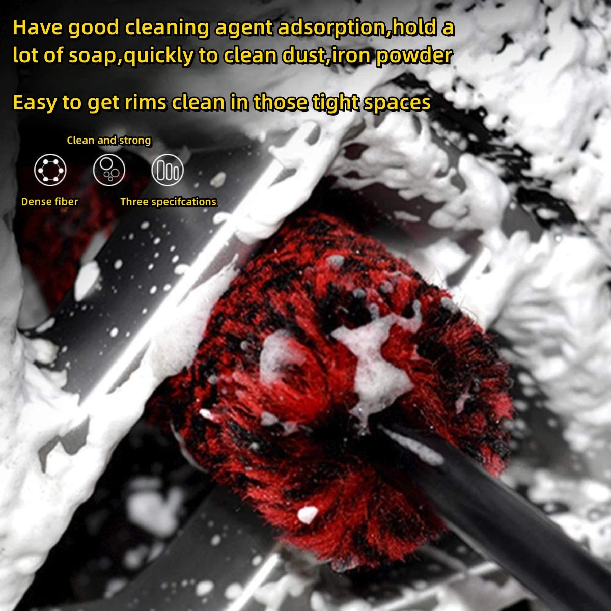 Bendable Wheel Cleaning Brush Set for Car Rims and Tires