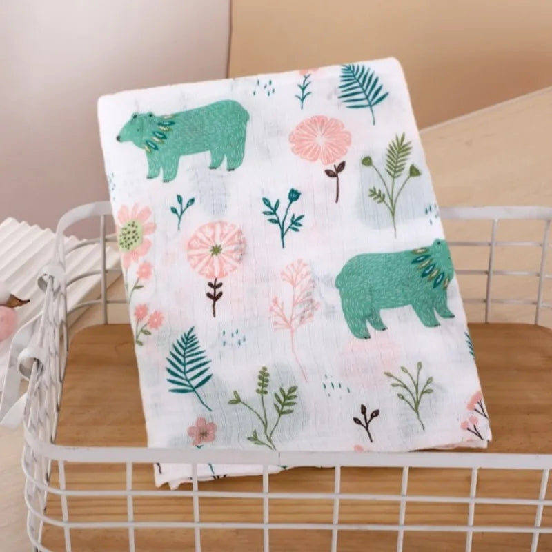 Super Soft Cotton Muslin Baby Swaddle Blanket