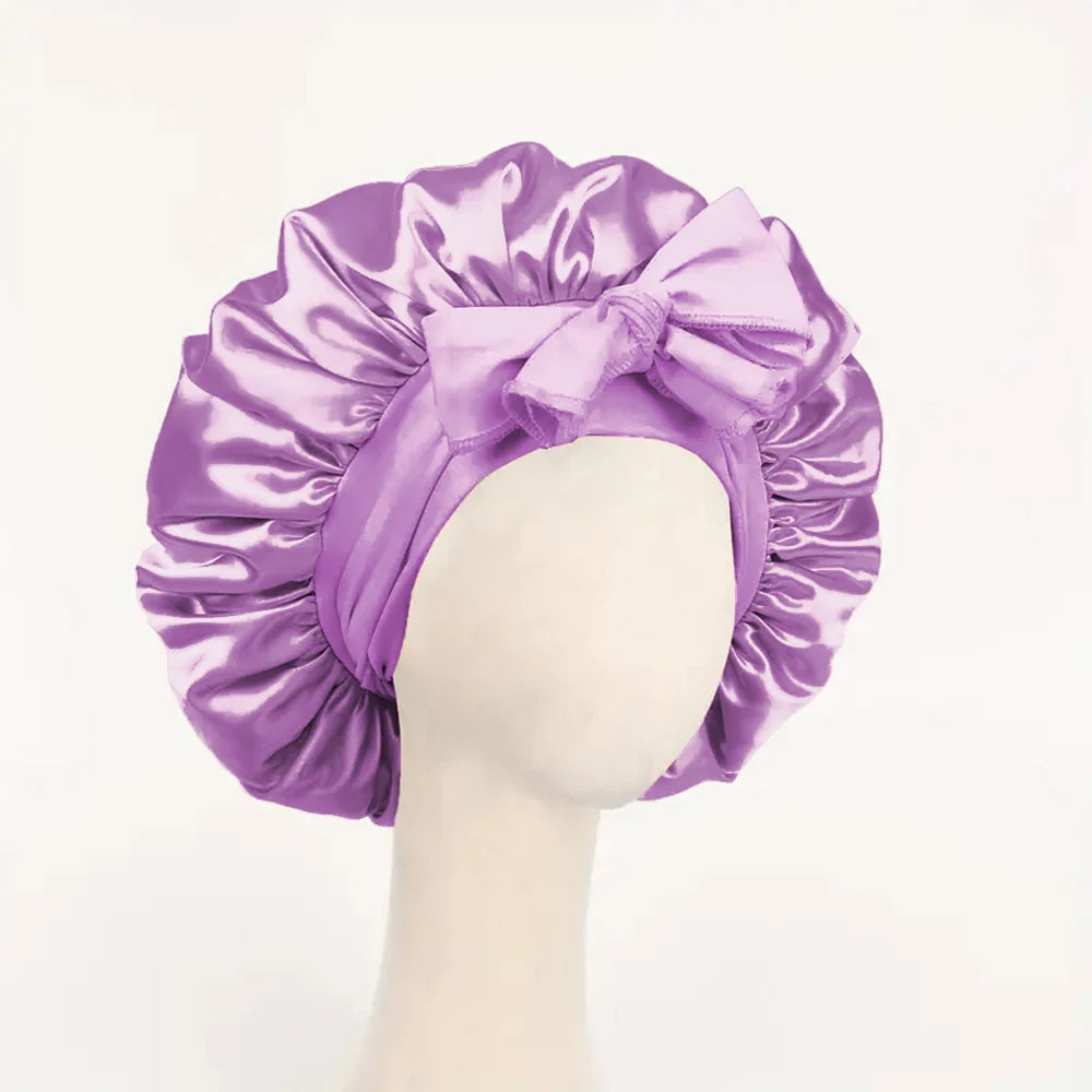Adjustable Satin Sleep Bonnet with Tie Band