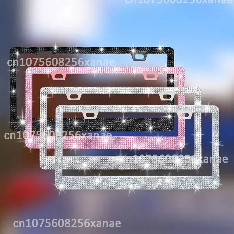 Crystal Rhinestone License Plate Frame for Cars