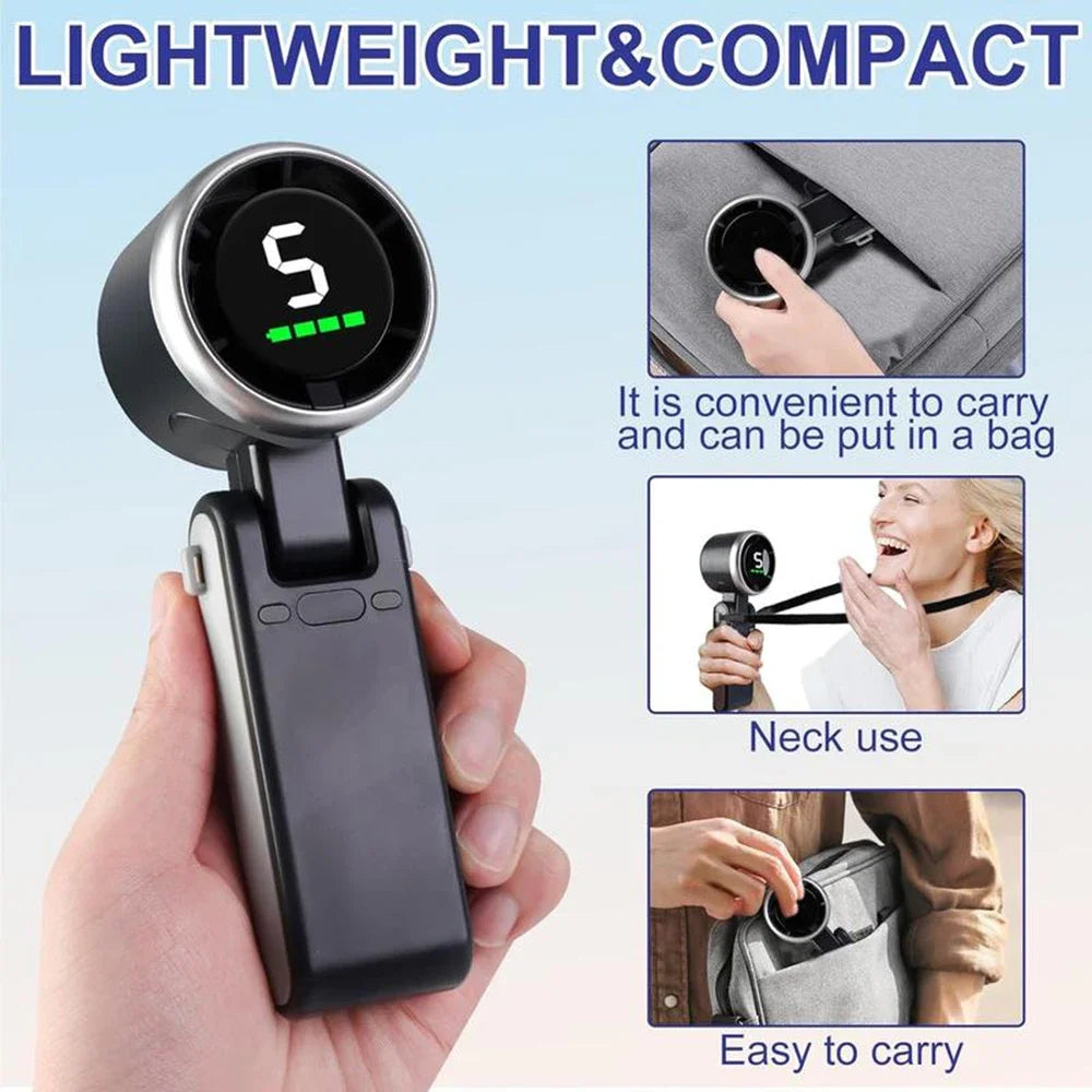 Portable Handheld Turbo Fan with Digital Display