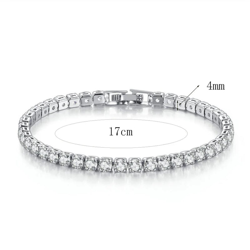 14K Gold-Plated CZ Tennis Bracelet & Bangle Set