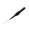 Black multimeter back-piercing test probe kit with a long needle tip