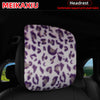 Leopard Print Plush Car Headrest Cover, Set of 2