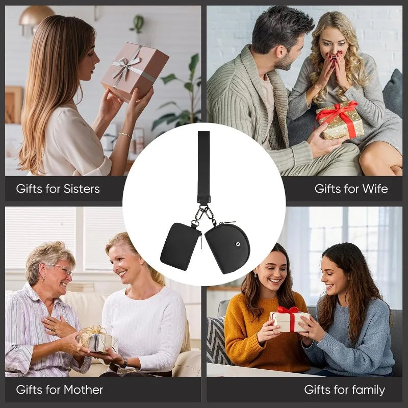 Mini Keychain Wallet with Wristlet Strap