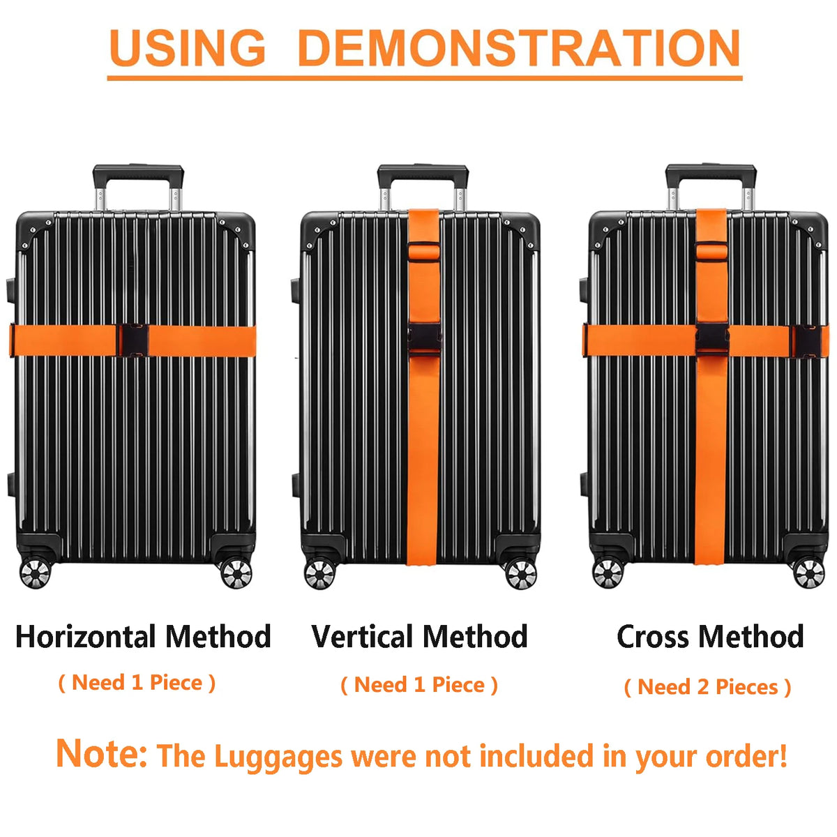 Adjustable Suitcase Straps with Bright Neon Colors – Secure & Easy to Spot