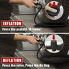 Demonstration of inflating and deflating an inflatable air wedge for car door and window repair.