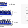 Magnetic Socket Organizer Set with Metric and SAE Trays